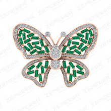Lavish 14K Gold Diamond Butterfly Shape Ring Design Sarafa Bazar India