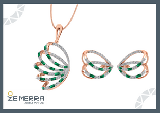 14K Rose Gold Diamond Pendant Sets Fine Jewelry For Her Sarafa Bazar India