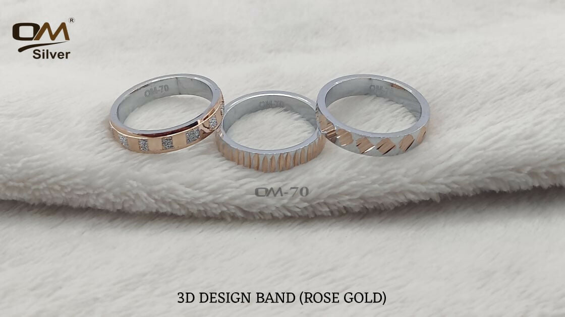 Silver Gold Plated 3D Design Band Sarafa Bazar India