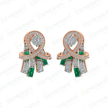 14K Rose Gold Pendant with Emerald and Diamonds Sarafa Bazar India