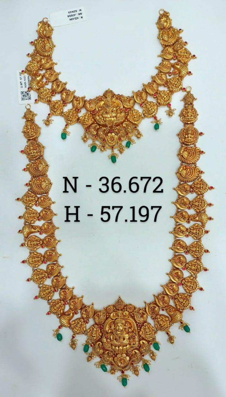 Antique Temple Necklace & Long Set Sarafa Bazar India