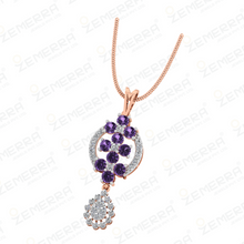 Hot selling 14KT Rose Gold Diamond Pendant Set Sarafa Bazar India