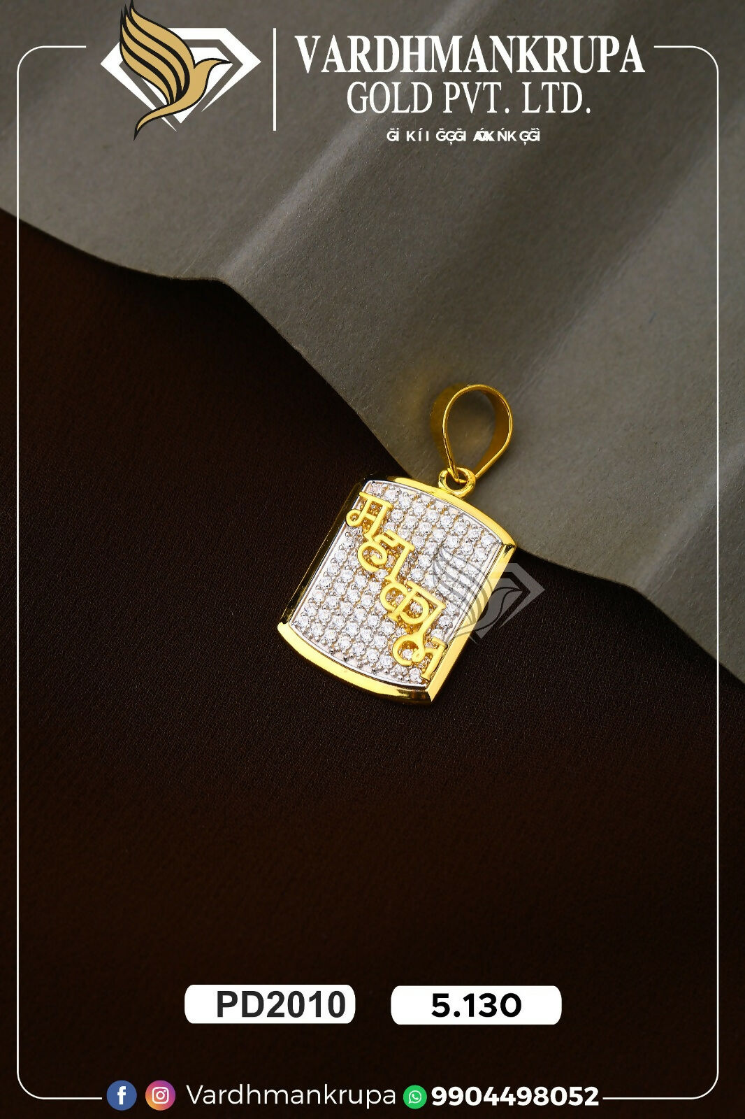 CZ Gents Pendant Sarafa Bazar India