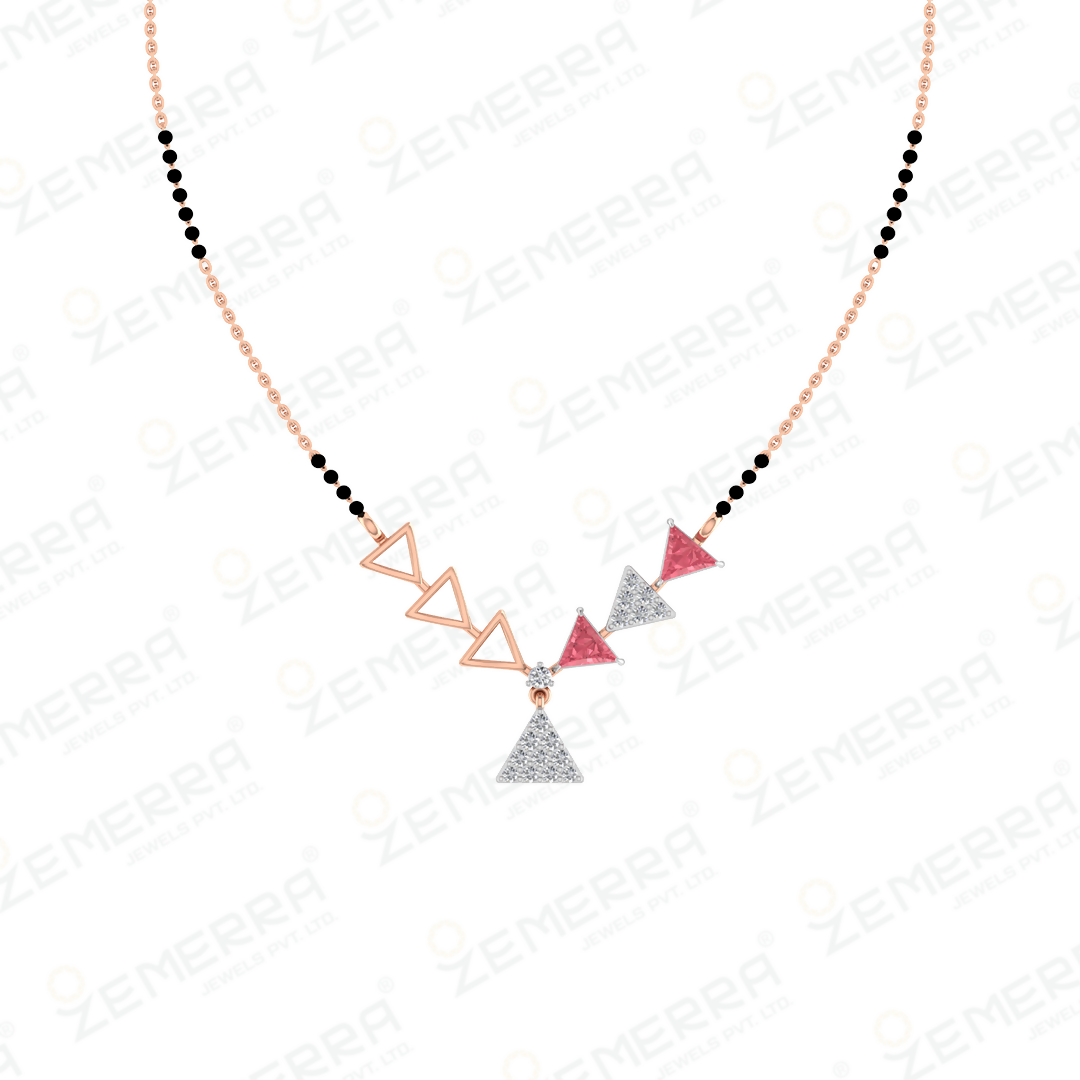 14K Gold Diamond Stylish Mangalsutra Sarafa Bazar India