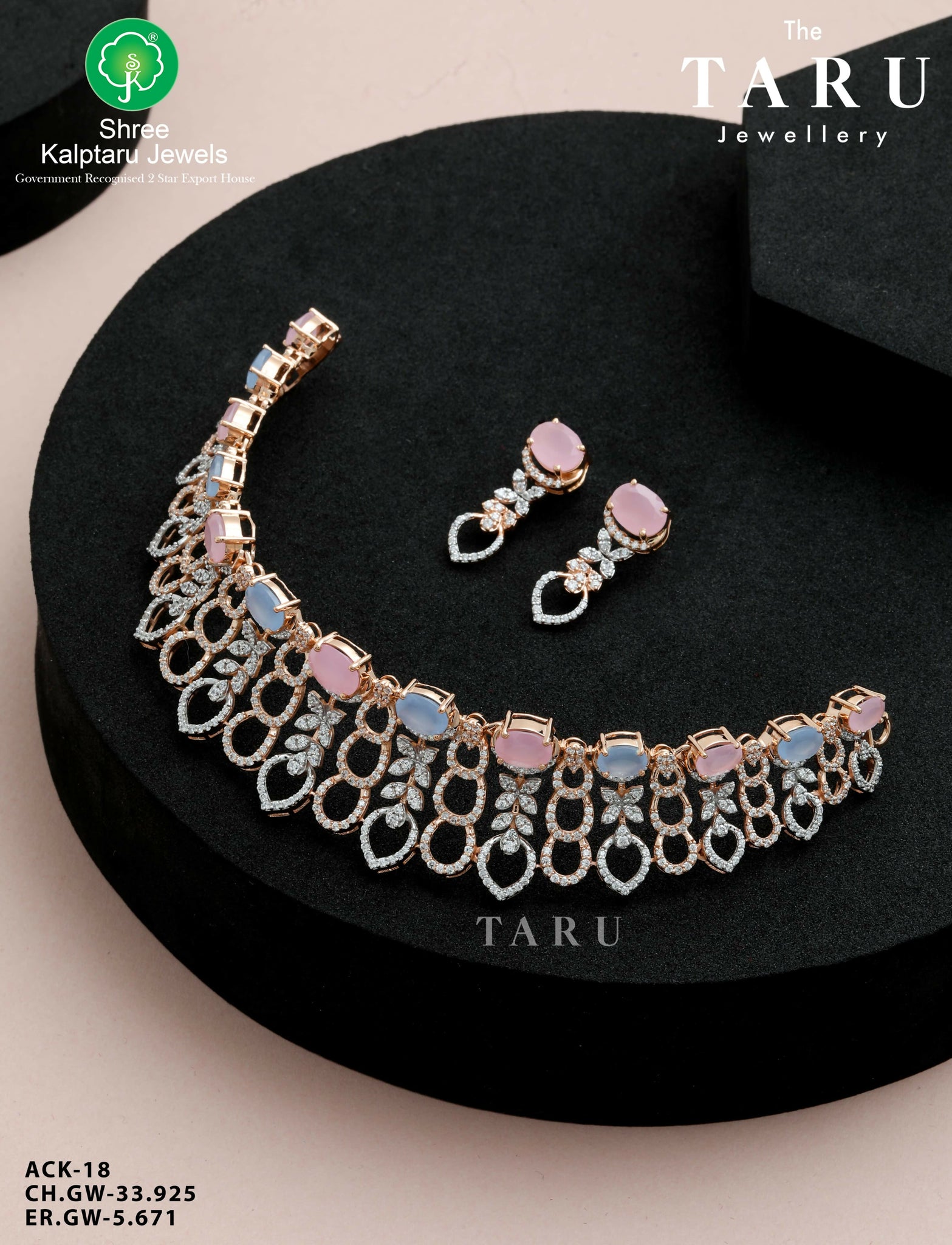 Rose Gold Choker Sarafa Bazar India