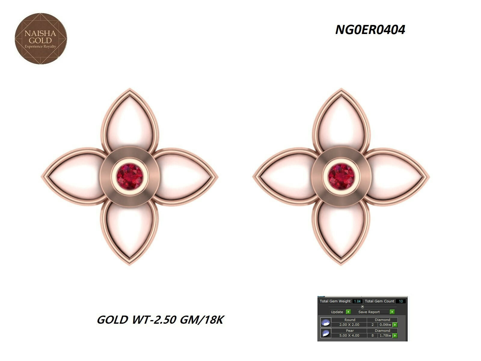 18kt Rose Gold Tops Sarafa Bazar India