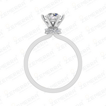 Round Cut Solitaire Hidden Halo Diamond Ring in 14K White Gold Sarafa Bazar India