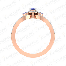 Pear Cut Halo Split Shank Diamond Ring in 14K Gold Sarafa Bazar India