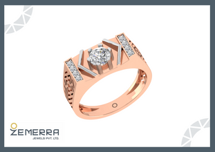 Stylish 14k Rose Gold Diamond Rings For Men