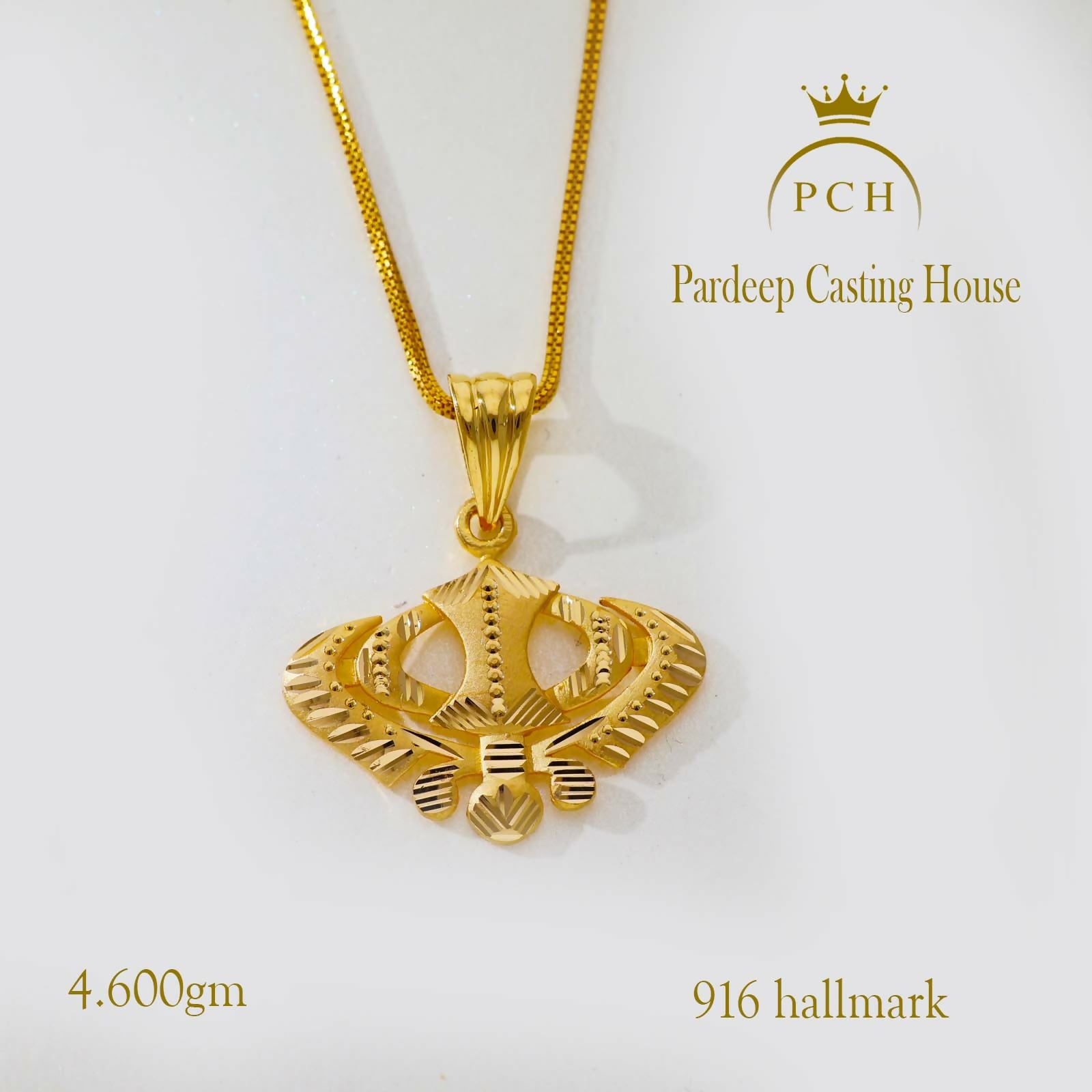 Gold Designer Khanda Pendant Sarafa Bazar India