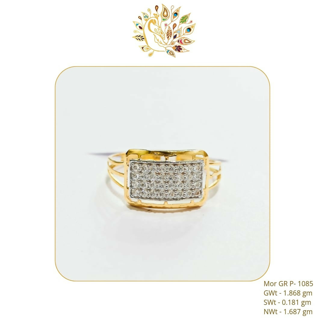 22kt Mor CZ Stoneless Gents Ring Sarafa Bazar India