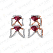 Modern 14K Rose Gold Diamond Ruby Pendant Set for Women Sarafa Bazar India