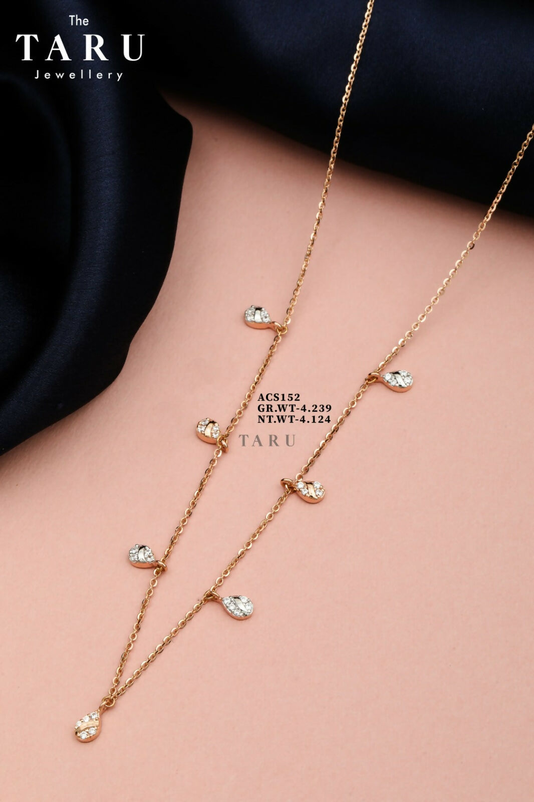 Rose Gold Chain Set Sarafa Bazar India