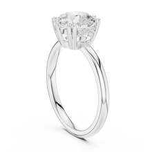 Oval Cut Lab Grown Diamond Women's Ring 9Kt White Gold LR-66 Sarafa Bazar India