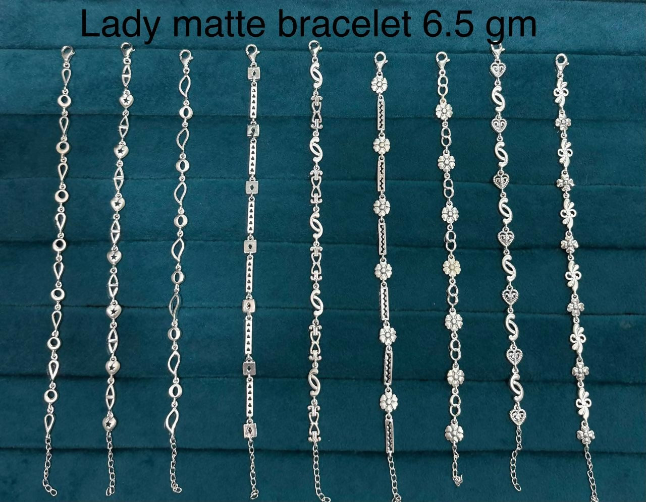 925 Silver Lady Matte Bracelet Sarafa Bazar India