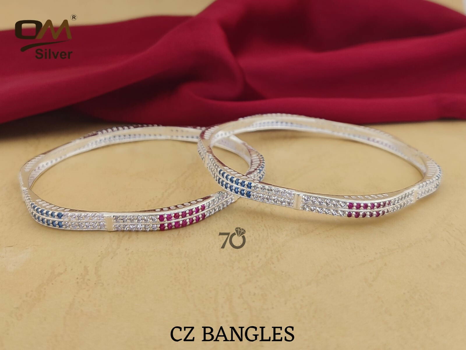 Silver CZ Bangles Sarafa Bazar India