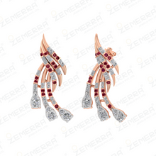 14K Rose Gold Pendant Set with Multi Drop Diamond accents Sarafa Bazar India