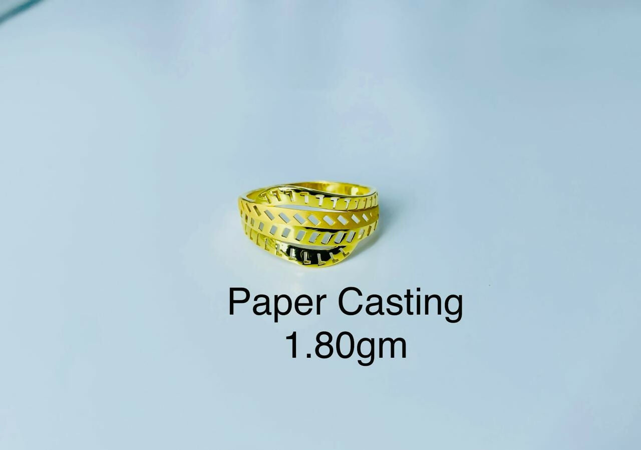 22kt Paper Casting Ladies Ring Sarafa Bazar India