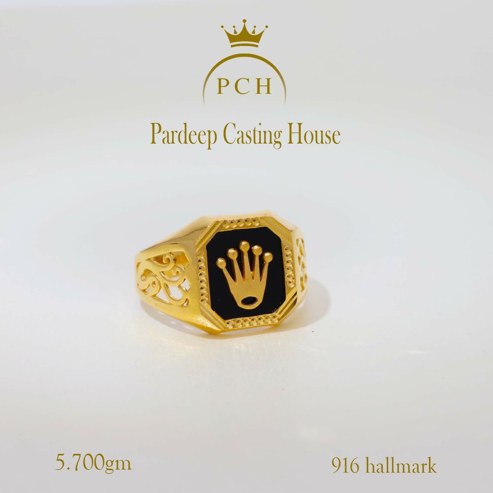 Royal King Gold plated Gents Ring Sarafa Bazar India