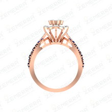 Popular Choice Diamond Halo RIng in 14K Rose Gold Sarafa Bazar India