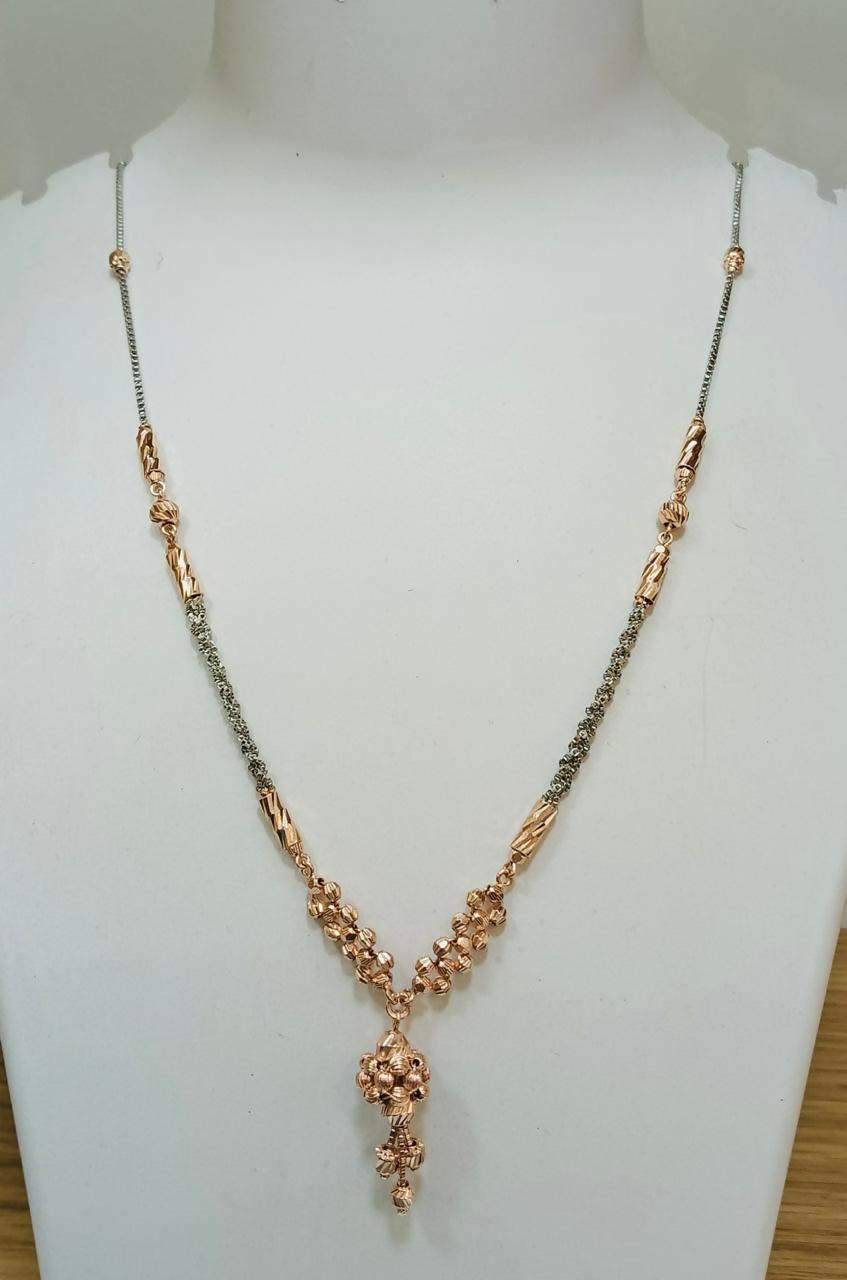 925 Silver Rose Gold Mala Sarafa Bazar India