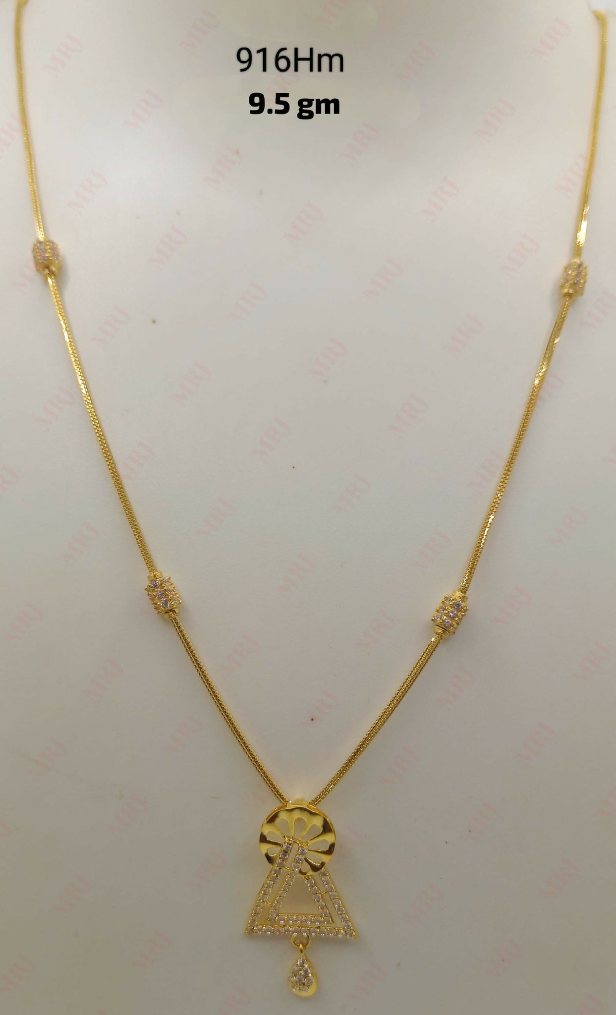 22kt CZ Chain Set Sarafa Bazar India