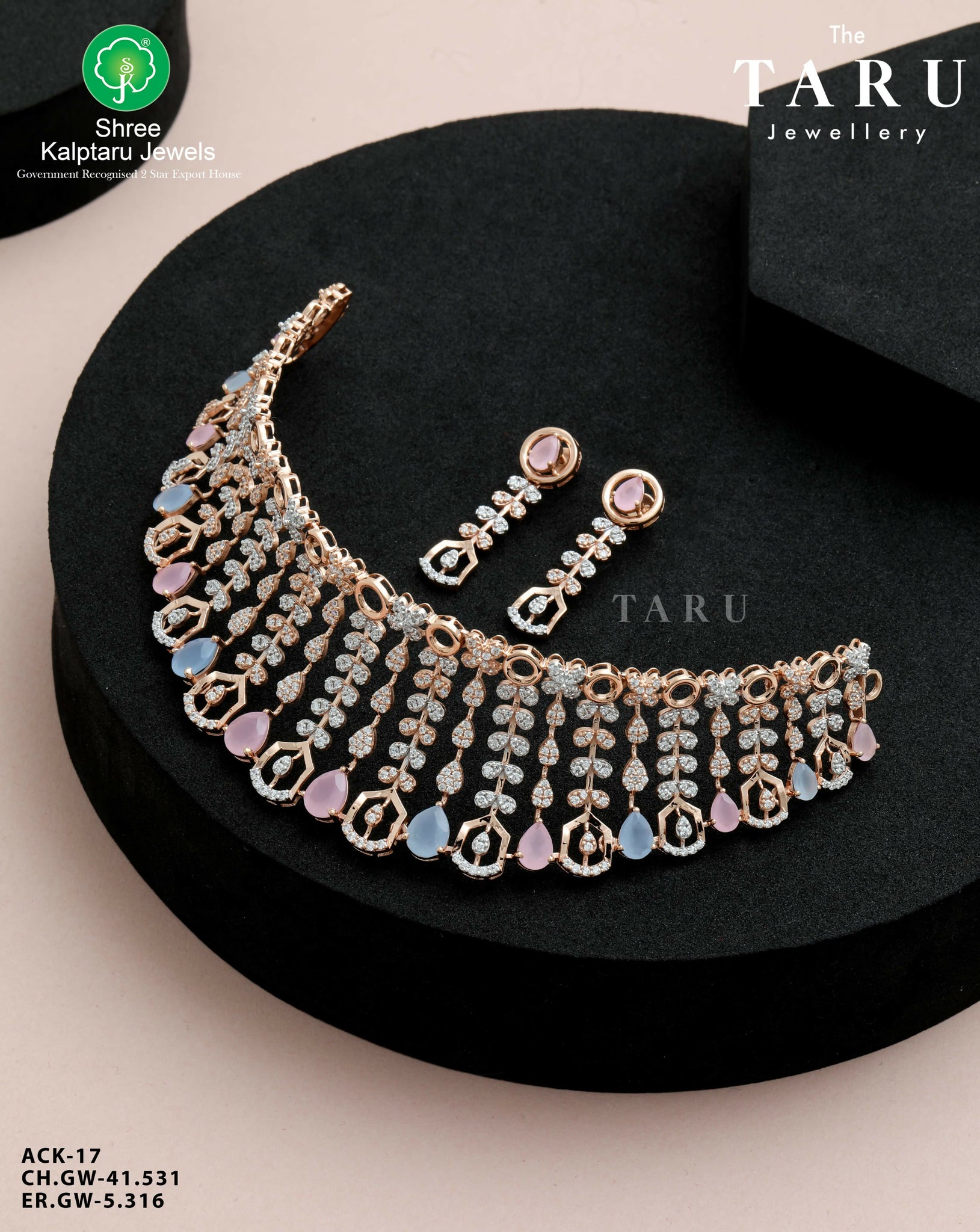 Rose Gold Choker Sarafa Bazar India