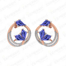 Modern 14K Gold Diamond Kite Cut Stone Pendant Set