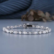 White Round and Marquise Diamonds Tennis Bracelet Sarafa Bazar India