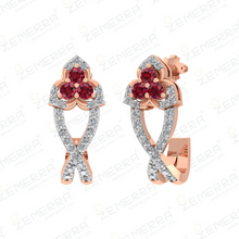 Brilliant 14K Rose Gold Diamond Floral Bali For Her Sarafa Bazar India