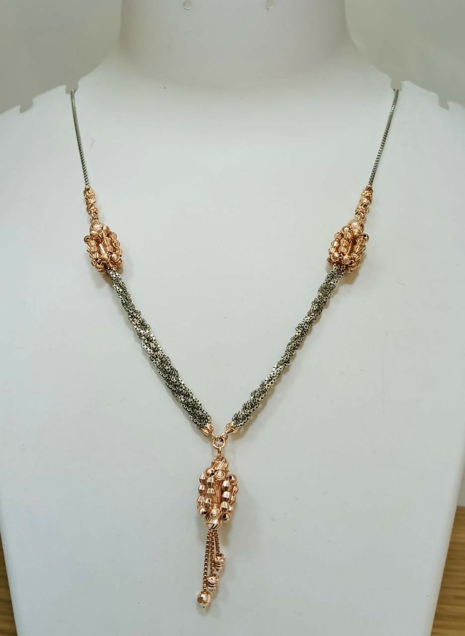 925 Silver Rose Gold Mala Sarafa Bazar India