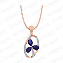 Fashionable 14K Rose Gold Diamond Floral Pendant Set Sarafa Bazar India