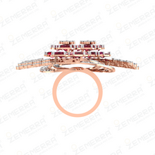 Hot Selling 14K Rose Gold Diamond Cocktail Ring Sarafa Bazar India