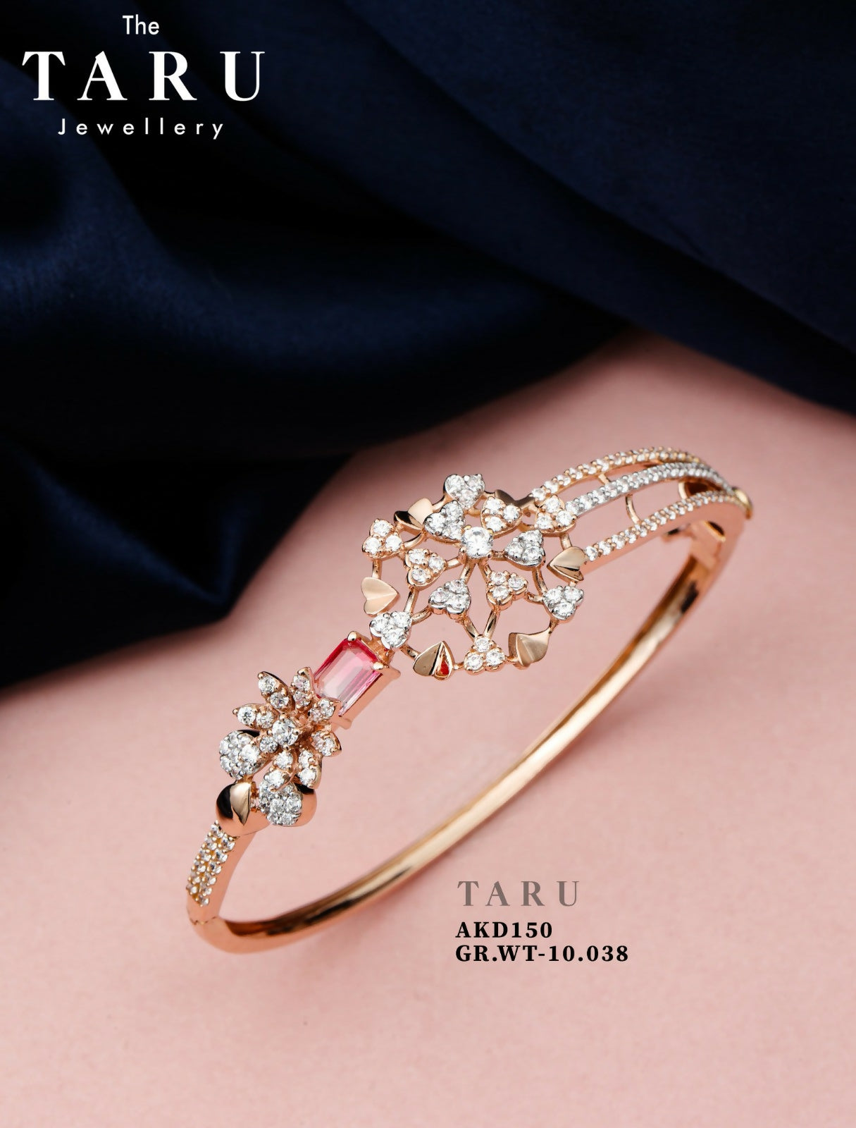 Rose Gold Ladies Bracelet Sarafa Bazar India