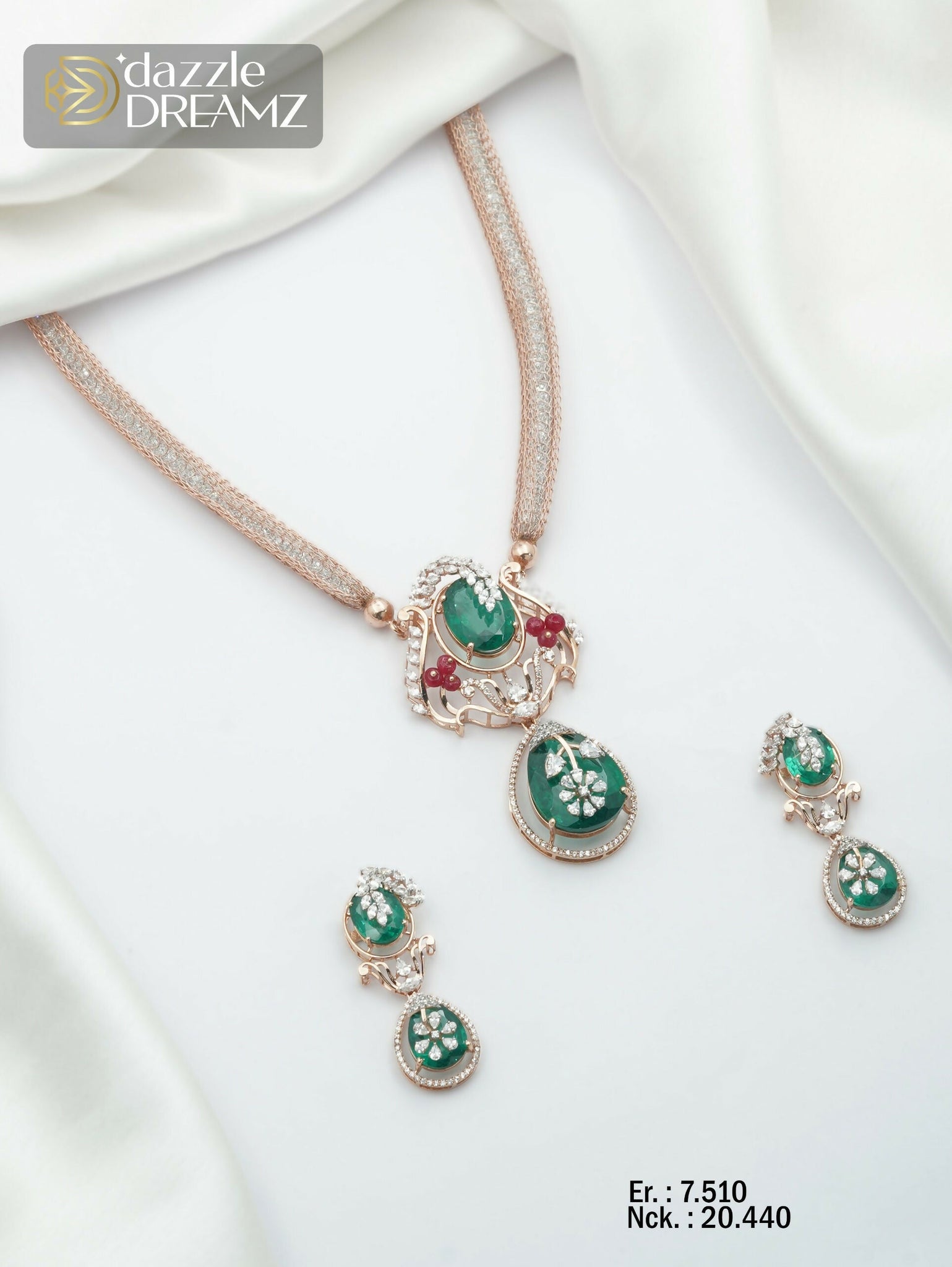 Rose Gold Necklace Sarafa Bazar India