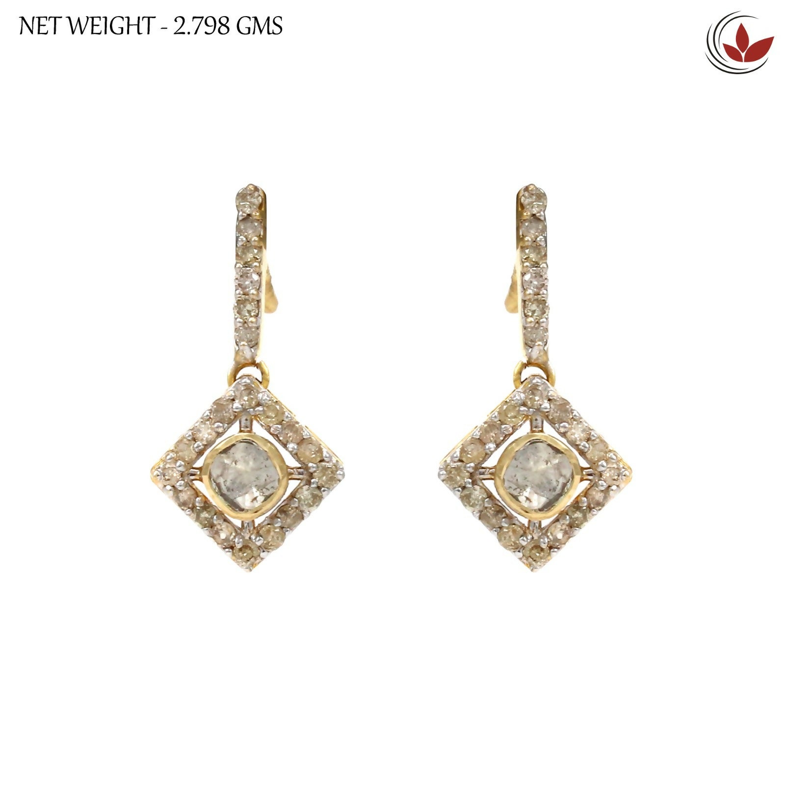 Diamond Polki Earring Sarafa Bazar India