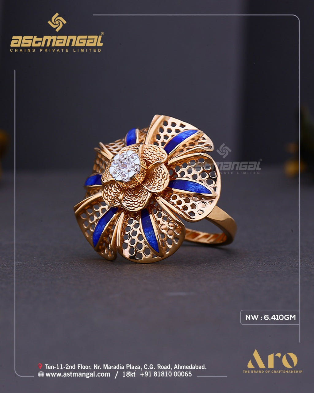 Rose Gold Ladies Rings Sarafa Bazar India