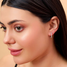 Prong Set Hoop Diamond Earrings Sarafa Bazar India