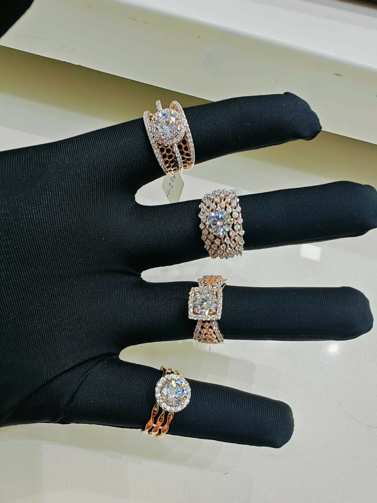 18kt Rose Gold Ladies Rings Sarafa Bazar India