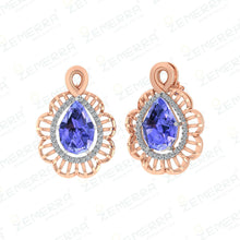 Crowd Favorite 14K Rose Gold Diamond Gemstone Pendant Set Sarafa Bazar India