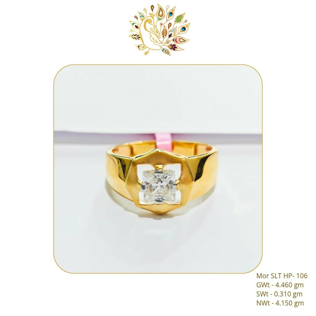 22kt CZ Stoneless Solitaire Rings Sarafa Bazar India