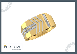 Lavish 14K Gold Diamond Men's Ring New Designs Sarafa Bazar India