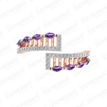 Classy 14K Rose Gold Diamond Wrap Engagement ring Sarafa Bazar India