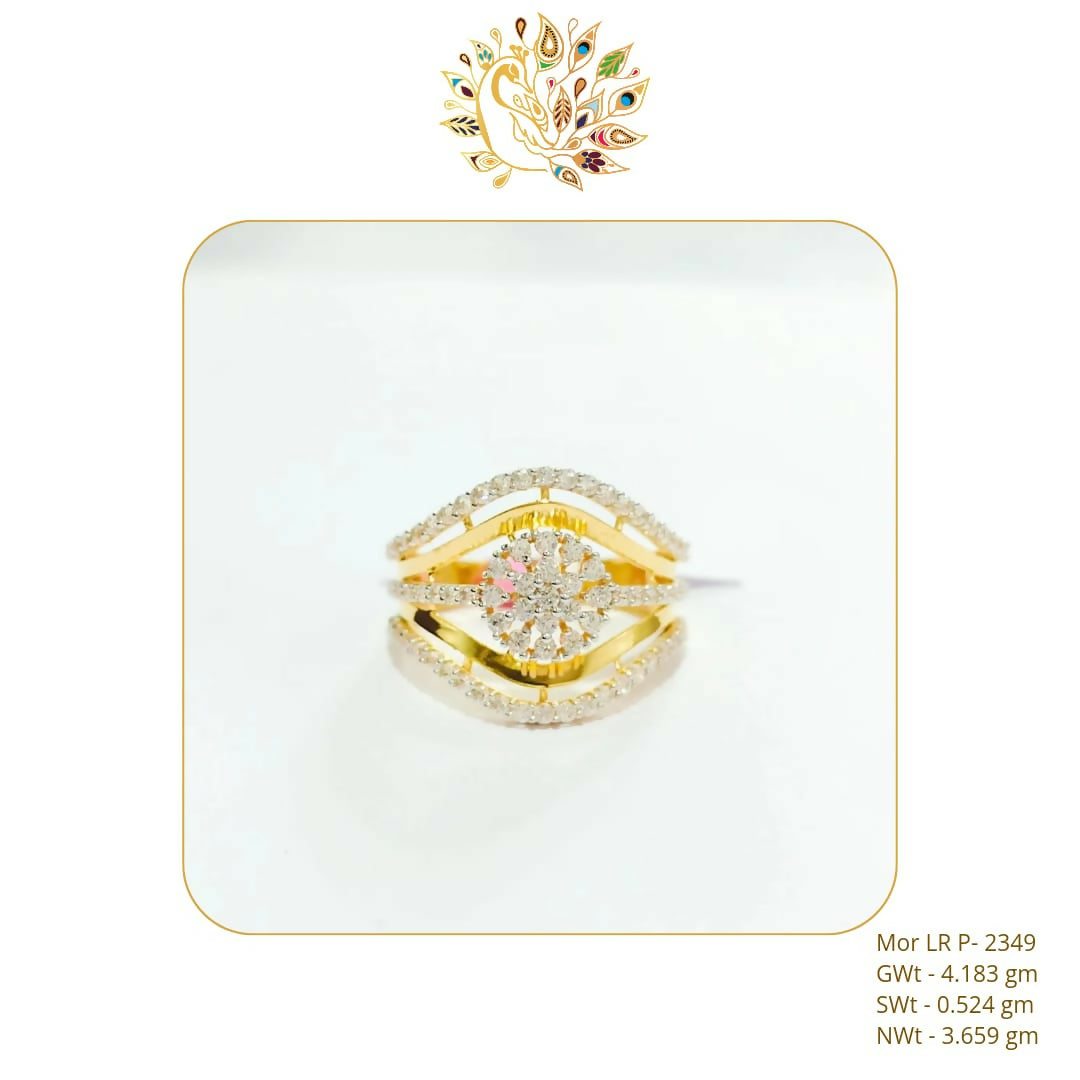 22kt Mor CZ Stoneless Ladies Ring Sarafa Bazar India