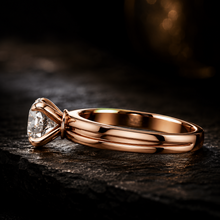 Round Cut Lab Grown Diamond Women's Ring 9Kt Rose Gold LR-5 Sarafa Bazar India