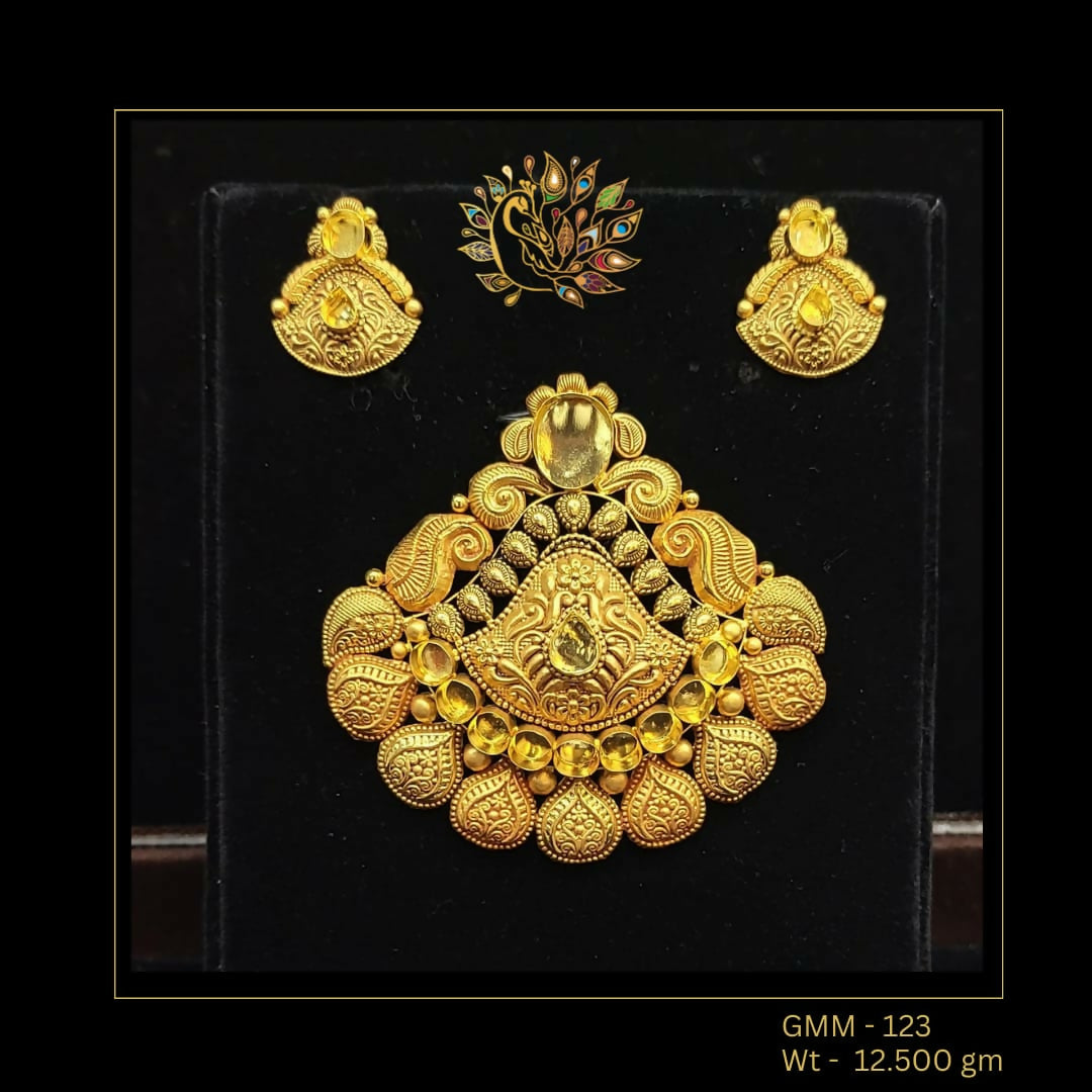 Antique Ghat Pendant Set Sarafa Bazar India