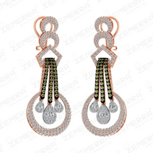 Delicate 14K Rose Gold Diamond Dangle Earrings For Women Sarafa Bazar India