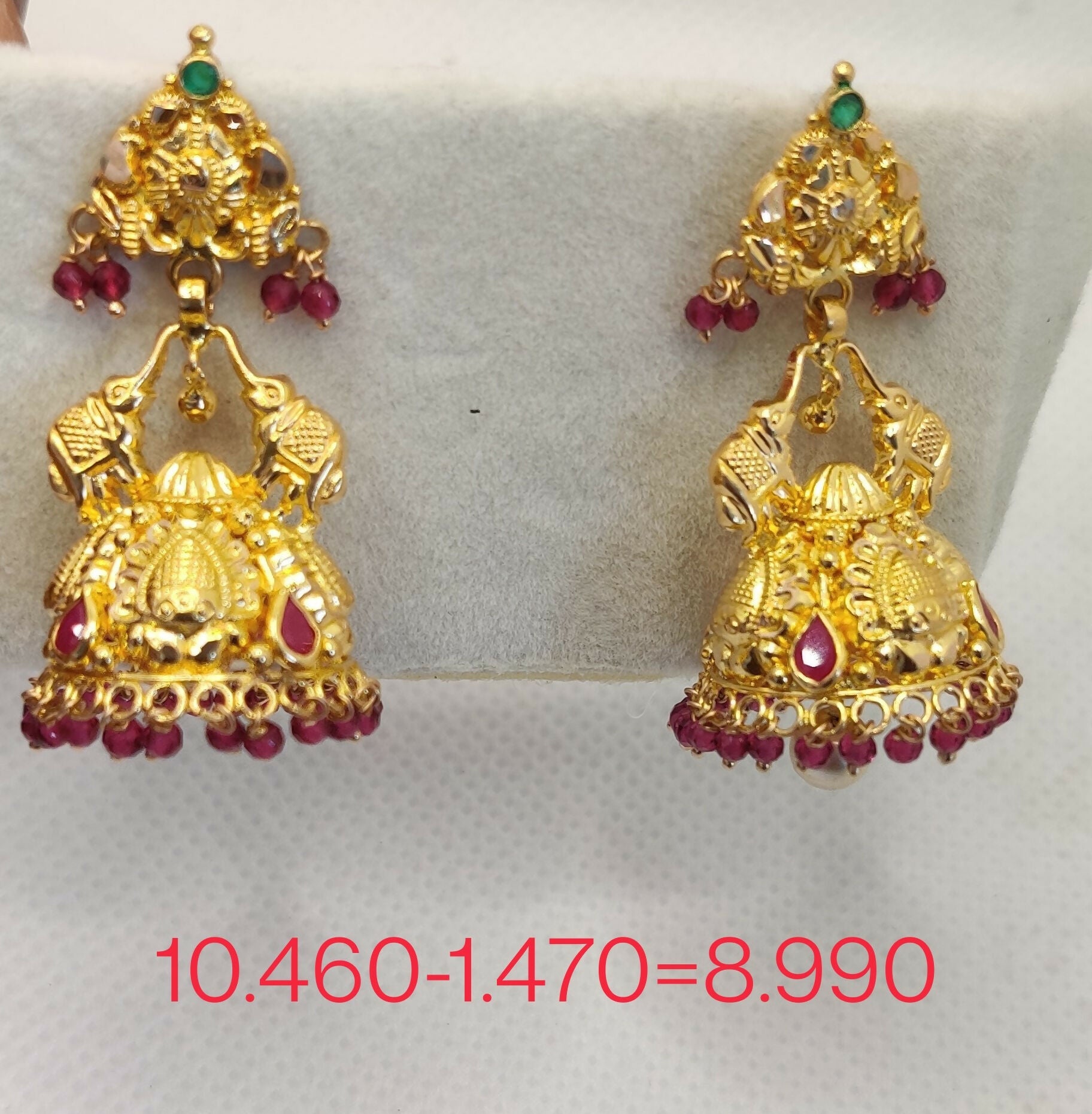 22 kt Gold Jhumki Sarafa Bazar India