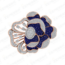 Premium 14K Rose Gold Diamond Floral Cocktail Ring Sarafa Bazar India