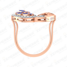 14K Gold Diamond Moons Shape Overlap Ring Sarafa Bazar India